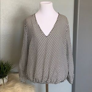 Cynthia Rowley Navy & White Polka Dot Blouse